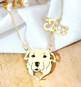 Colar Personalizado Foto do seu Pet Banhado a Ouro