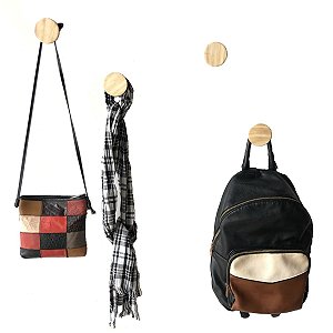 Kit 4 Cabides Redondos - Suporte Rústico para Pendurar