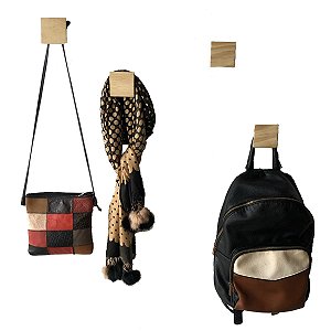 Kit 4 Cabides Quadrados - Suporte Rústico para Pendurar