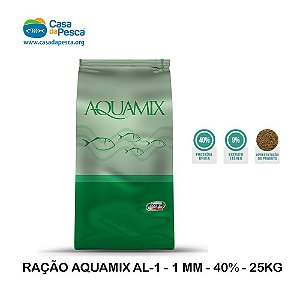RAÇÃO AQUAMIX AL-1 - 1 MM - 40% - 25KG