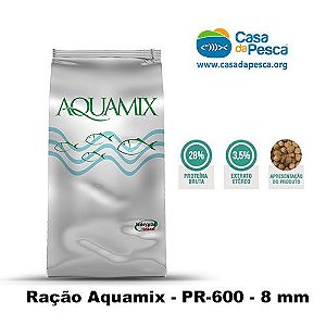 RAÇÃO AQUAMIX PR-600 - 8 MM - 28% - 25 KG