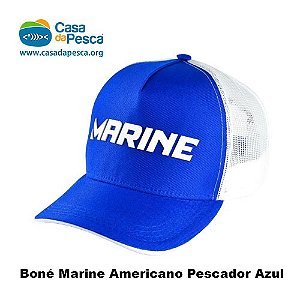 BONÉ MARINE AMERICANO AZUL E BRANCO