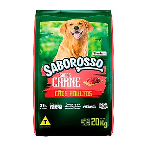 RAÇÃO SABOROSSO - CÃES ADULTOS - SABOR CARNE - 20kg