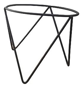 SUPORTE KOKEDAMA 3 PÉS DE FERRO PRETO REDONDO