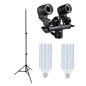 Kit de Luz Para Polimento Automotivo Soquete Duplo Lâmpadas 60w