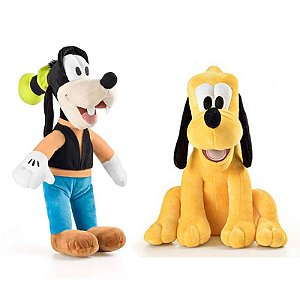 Pateta e Pluto de Boneco de Pelúcia Disney 33cm com Som