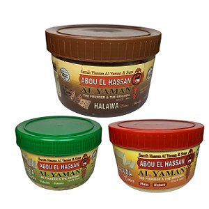 Kit Doce Halawi três Sabores Tradicional com Chocolate e com Pistache 454g cada