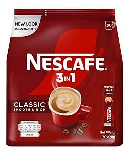 Nescafé 3 em 1 Classic Smooth end Rich 30 Sachês de 20g cada