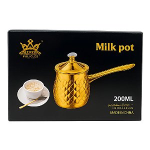 Cafeteira Turca Dourada 200ml Cabo Longo