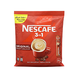 Nescafé 3 in 1 com 25 Sachês 18g Importado