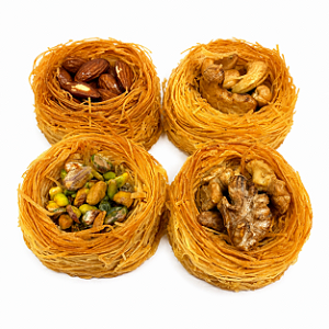Kit 4 Ninhos Doces Gourmet Pistache Castanha Caju Amêndoas Nozes