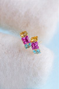 Brinco Meia Argola Colorida - Ushine