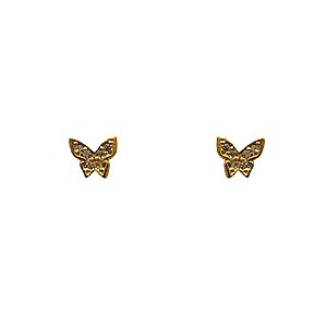 Brinco Borboleta Comprida Cravejado - Ushine
