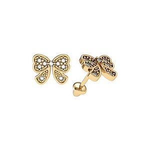 Brinco de bebê Laço Cravejado - Ushine