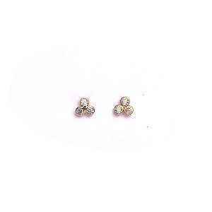 Brinco Trio Vazado Com Zirconia - Ushine