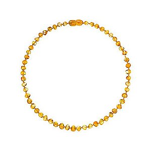 Colar De Ambar Polido Mel 32cm - Âmbar Baby Care
