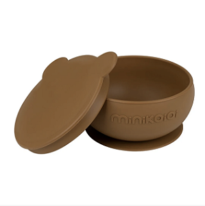 Tigela Urso de Silicone Bowly Woody Brown - Minikoioi