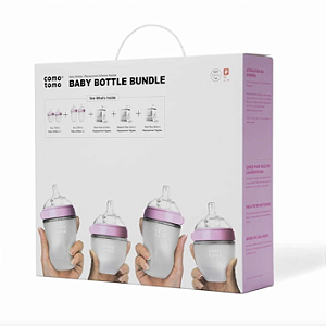 Kit de Mamadeira Comotomo Rosa 7 pcs - Como Tomo