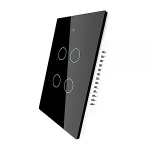 Interruptor De Luz Inteligente Moes Ws-Us4-Rfb-N Wi-Fi Rf 4 Botões - Preto