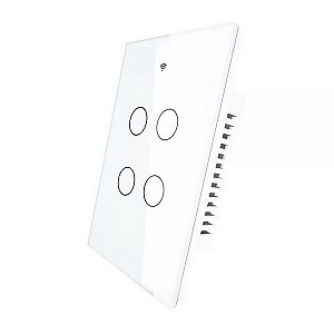 Interruptor De Luz Inteligente Moes Ws-Us4-Rfw-N Wi-Fi Rf 4 Botões - Branco