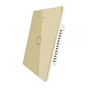 Interruptor De Luz Inteligente Moes Zs-Us1-Gd-Ms Zigbee 1 Botão - Dourado