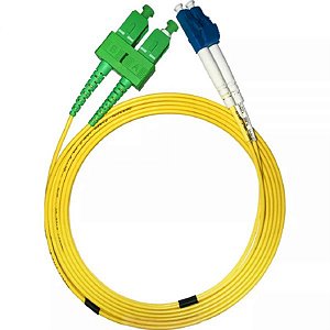 Cabo De Fibra Óptica Lc-Upc Para Sc-Apc Duplex 3 Mm - 2 Metros