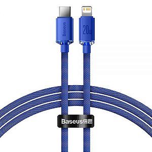 Cabo Usb-C A Lightning Baseus Cajy000203 Crystal Shine 20 W - Blue 1.2 Metros