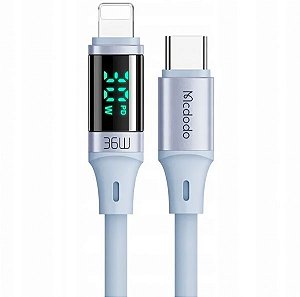 Cabo Usb-C Para Lightning Mcdodo Ca-1932 Com Display Digital 36W - Azul 1.2 Metros