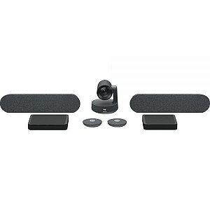 Kit Webcam Logitech Rally Plus Usb 4K - Preto (960-001225)