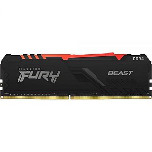 Memória Ram Ddr4 Kingston Fury Beast Rgb - Preto