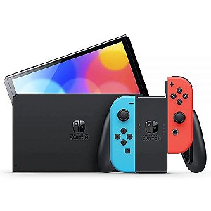 Nintendo Switch Oled 64 Gb - Azul Neon/Vermelho Neon