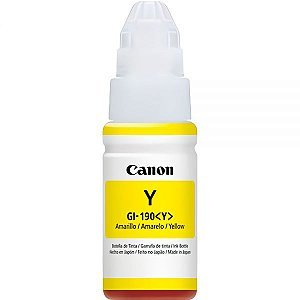 Frasco De Tinta Canon Gi-190 Para Impressoras Canon Pixma - Amarelo 70Ml