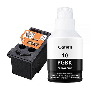 Kit Canon Cabeça De Impressão Preto Bh-10 + Frasco De Tinta Gi-10 Bk