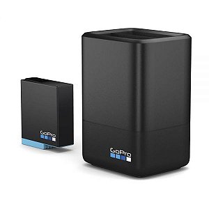 Carregador De Bateria Gopro Ajdbd-001 Dual + Bateria - Preto