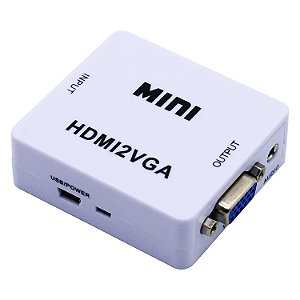 Cabo Adaptador Mini Conversor Hld Hdmi Para Vga Com Saída De Áudio 1080P