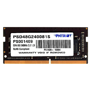 Memória Ram Para Notebook Patriot Signature 8Gb / Ddr4 / 2400Mhz - (Psd48G240081S)