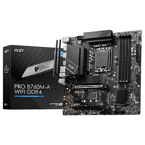 Placa Mãe Msi Pro B760M-A Wi-Fi / Lga 1700 / Chipset Intel B760 / Micro Atx / Ddr4