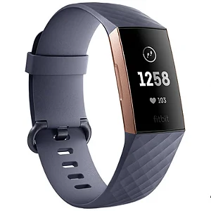 Pulseira Fitbit Charge 3 Fb409Rggy - Azul E Dourado