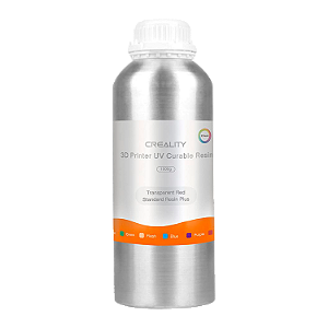 Resina Para Impressora 3D Creality Standard Rigid Plus 1Kg - Vermelho Transparente