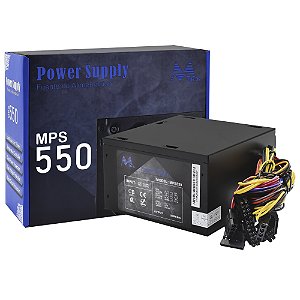 Fonte 550W Mtek Mps550 Real Gamer 24 Pinos (12Cm Fan)
