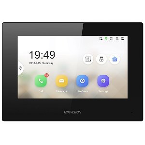 Hikvision Interfone Ip Monitor Touch Ds-Kh6320-Le1(B) Preto