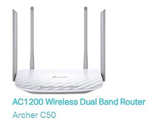 Tp-Link Wifi 5 Archer C50(Br) Router Ac1200 Dual Band 4 Ant*