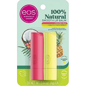 Bálsamo Labial Eos Coconut Milk + Pineapple Passionfruit - 2 unidades