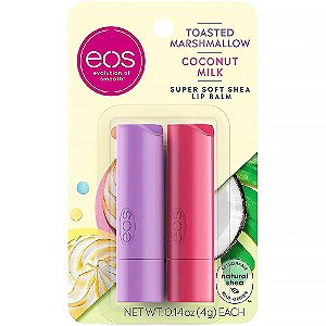 Bálsamo Labial Eos Toasted Marshmallow + Coconut Milk - 2 unidades