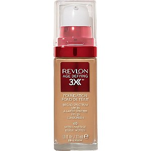Base Líquida Revlon Age Defying 3X FPS 20 40 Medium Beige - 30mL