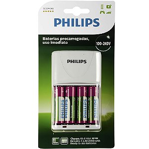 Carregador de Pilhas Philips SCB2445NB/97 Bivolt - Branco