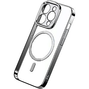 Estojo Protetor + Película Protetora da Série Glitter Baseus para iPhone 14 Pro Magsafe - Prateado/Transparente (ARMC011212)