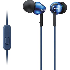 Fone de Ouvido Sony MDR-EX110AP com Microfone - Azul