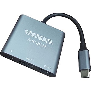 Hub Satellite A-HUBC56 3 em 1 - Preto/Cinza Escuro
