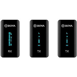Kit de Microfone sem fio Boya BY-XM6-K2 com Estojo de Carregamento - Preto
